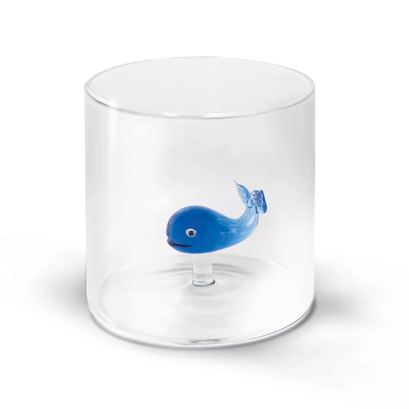 Bicchiere Vetro Borosilicato 250 ml Balena Blu WD LIFESTYLE