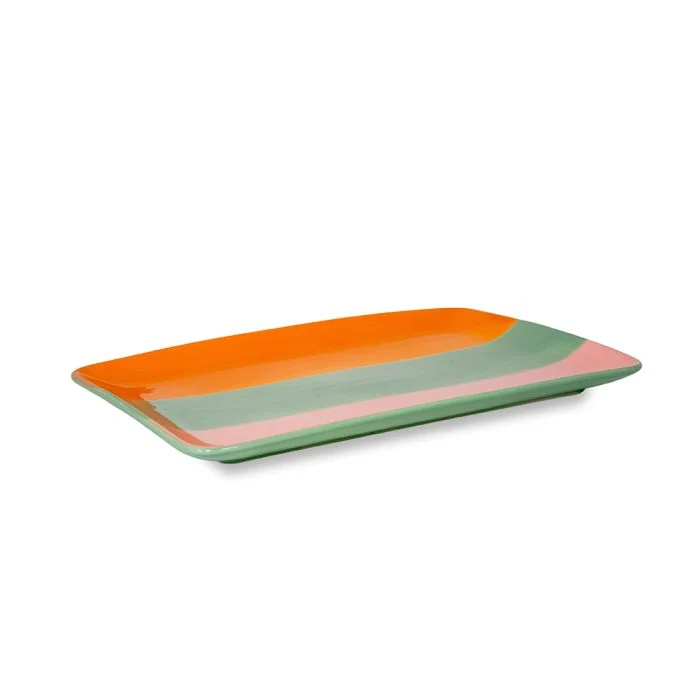 Piatto Rettangolare Sintra 30x20.5 cm Linee Colorate WD LIFESTYLE