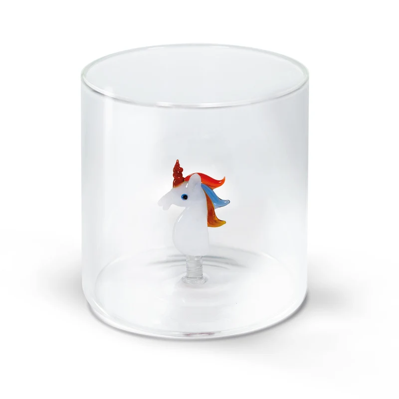 Bicchiere Vetro Borosilicato 250 ml Decoro Unicorno WD LIFESTYLE