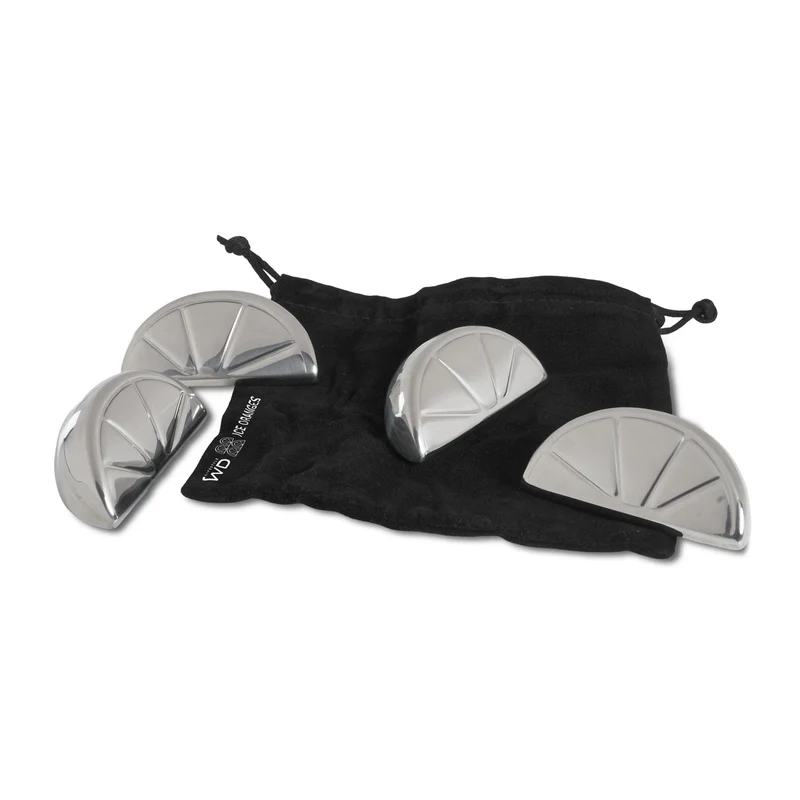 Set 4 Spicchi Raffredda Drink Acciaio Inox Riutilizzabili Argento WD LIFESTYLE