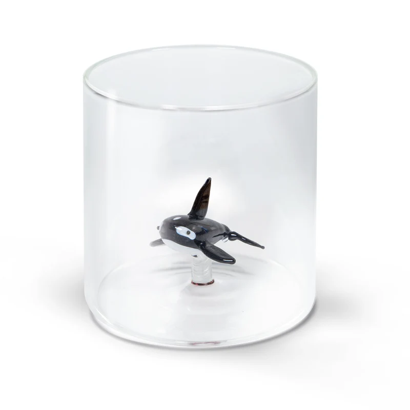 Bicchiere in Vetro Borosilicato 250 ml Decoro Orca WD LIFESTYLE