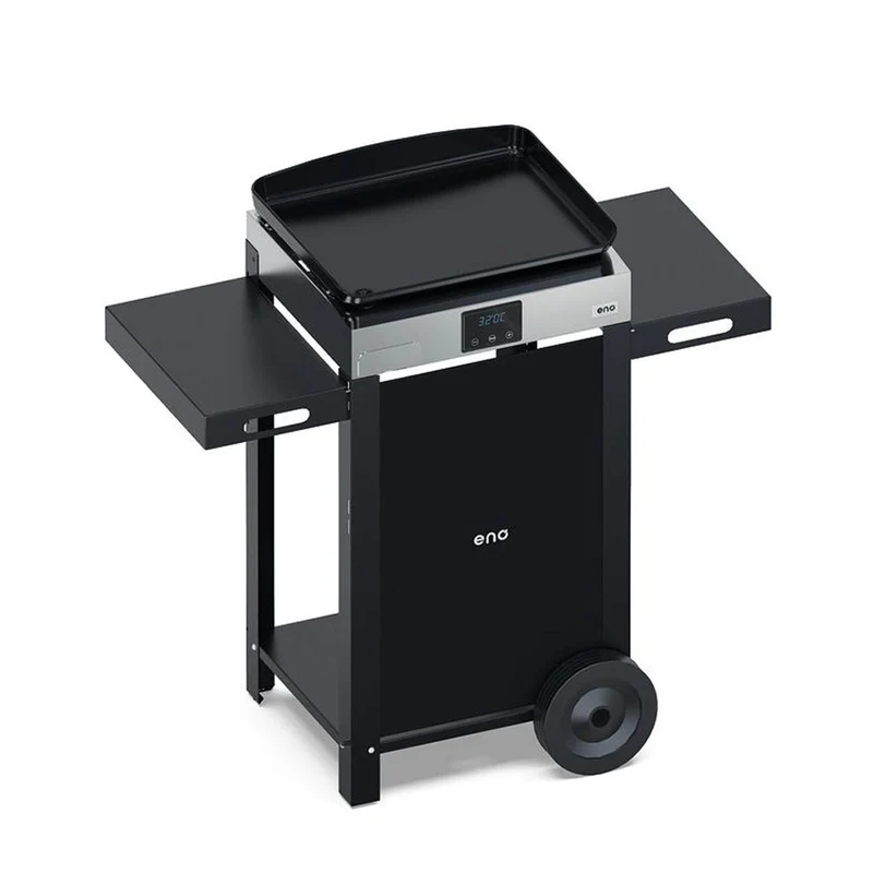 ENO Plancha Elettrica Initial 50 con Carrello Inox, 50 cm, Acciaio Inox