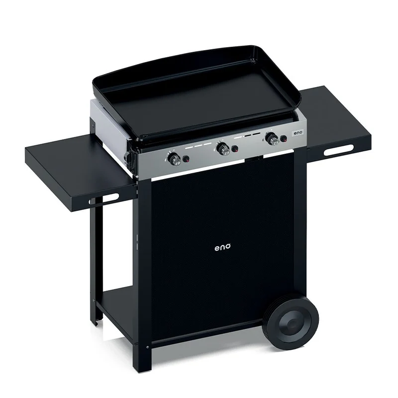 ENO Plancha a Gas Initial 65 con Carrello Inox, 65 cm, Acciaio Inox