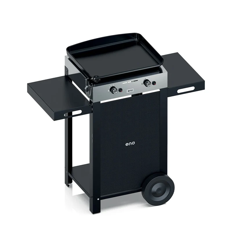 ENO Plancha a Gas Initial 50 con Carrello Inox, 50 cm, Acciaio Inox