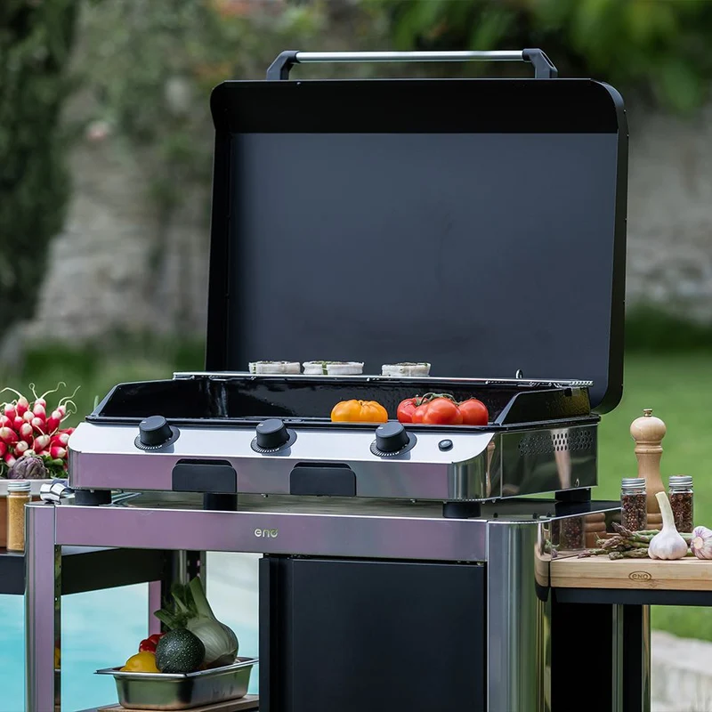 ENO Coperchio per Plancha Fusion 75, 75 x 63 cm, Nero