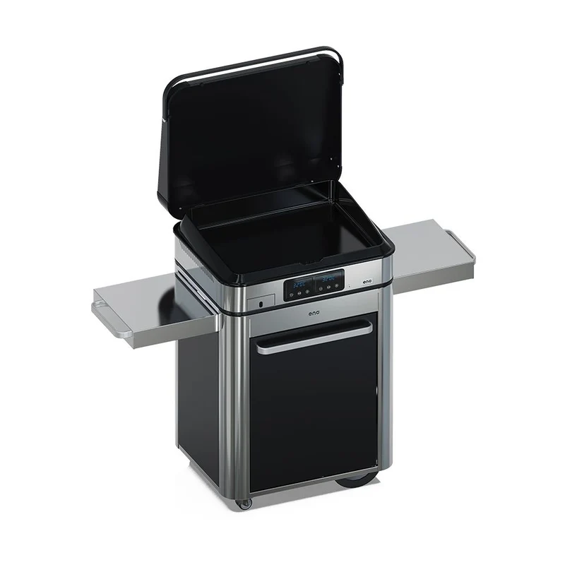 ENO Plancha Elettrica Enosign 65 con Carrello, 100×128×67 cm, Acciaio Inox