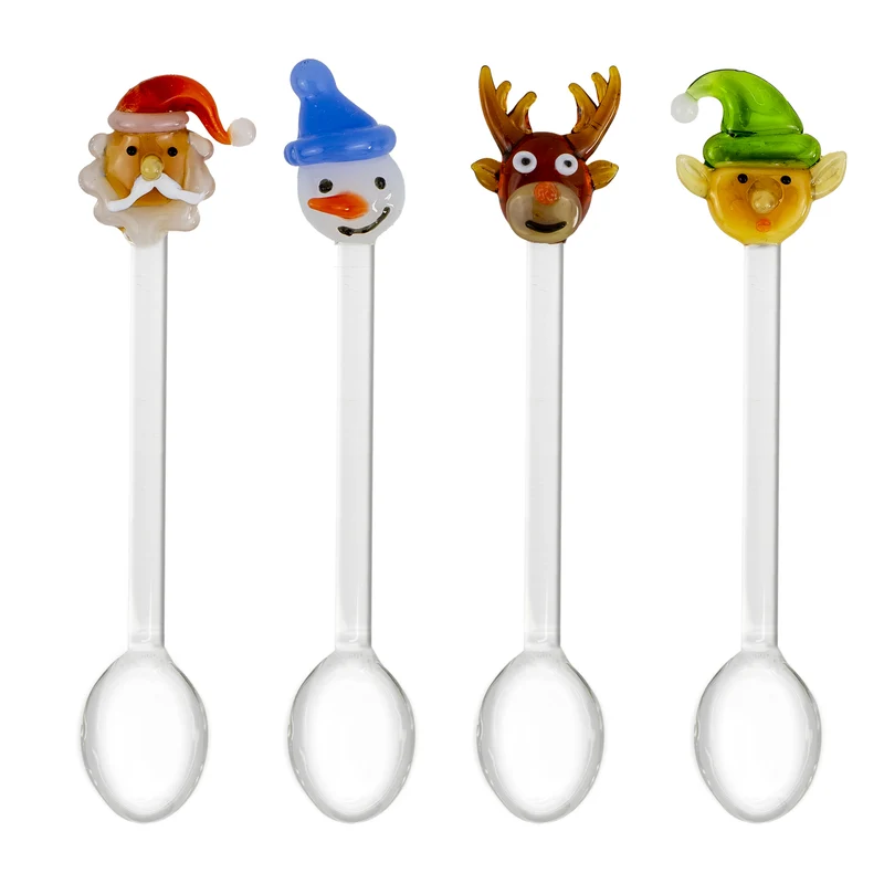 Set 4 Cucchiaini Decorativi Natalizi Assortiti