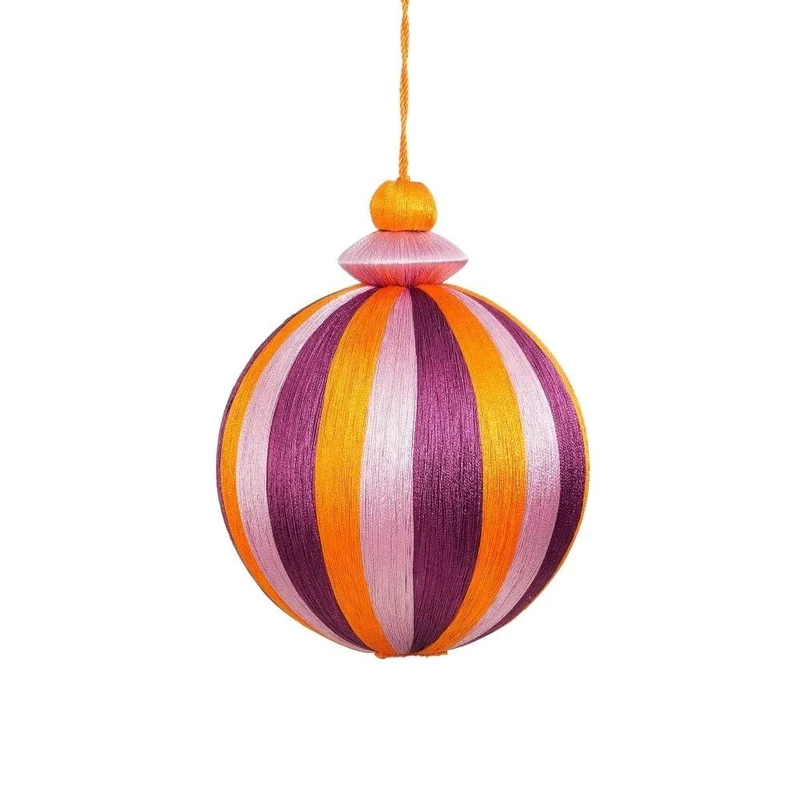 Pallina di Natale 15 cm, viola/bianco/arancione