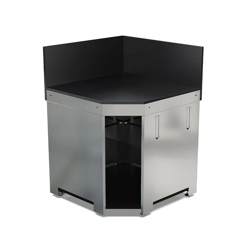 ENO Modulo angolare cucina outdoor 115x82x82 cm nero e acciaio inox