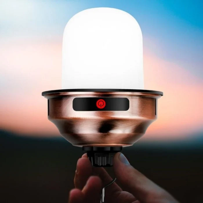 CampAura – Genopladeligt LED-campinglys med dæmpbar glød
