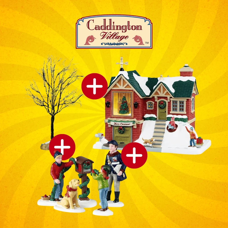 OFFERTA LEMAX CADDINGTON VILLAGE - THE LITTLE BRICK HOUSE + MAILBOX DECORATING + BUTTERNUT TREE, SMALL