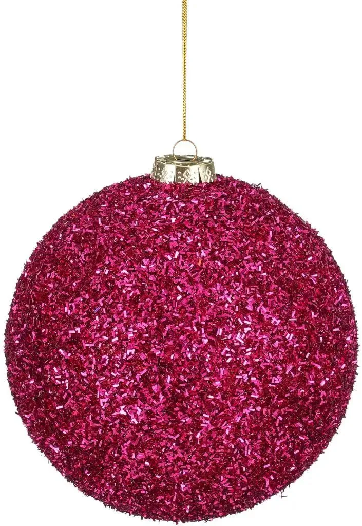 Mica Decorations Pallina di Natale in plastica D15 cm, fucsia