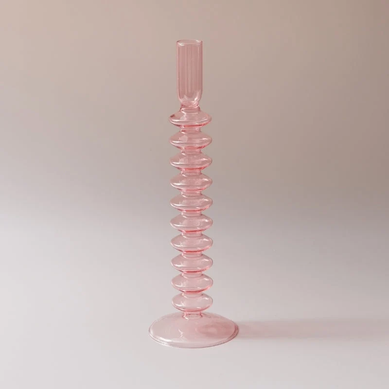 GlassAura -Elegant Håndlavet Glas Stearinlys Holdere og Vaser
