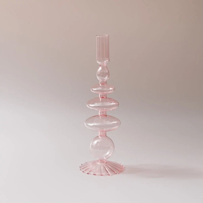 GlassAura -Elegant Håndlavet Glas Stearinlys Holdere og Vaser