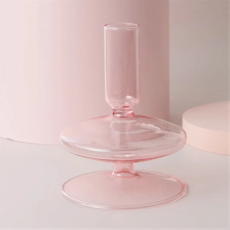 GlassAura -Elegant Håndlavet Glas Stearinlys Holdere og Vaser
