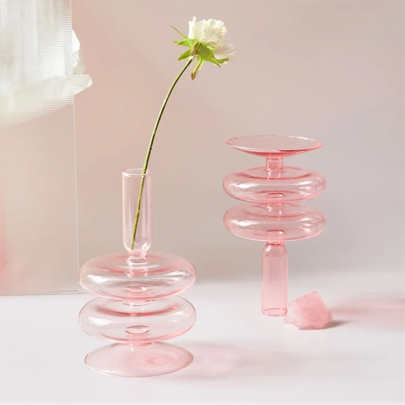GlassAura -Elegant Håndlavet Glas Stearinlys Holdere og Vaser