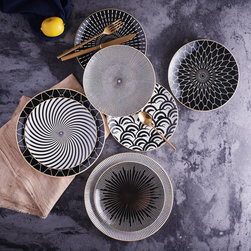 EchoPlates - Elegant Fed Geometrisk Plade Samling til Moderne Design