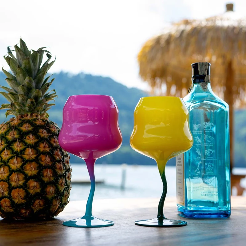 Set 2 calici da cocktail in vetro Multicolore