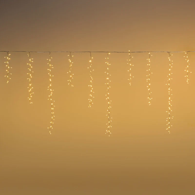 CASCATA LUMINOSA ICE CLUSTER LIGHT 340XH80CM 576 LED BIANCO CALDO