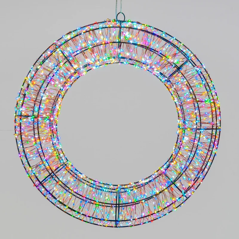 CORONA LUMINOSA 3D MARRONE D.55CM 3000 MICROLED RGB
