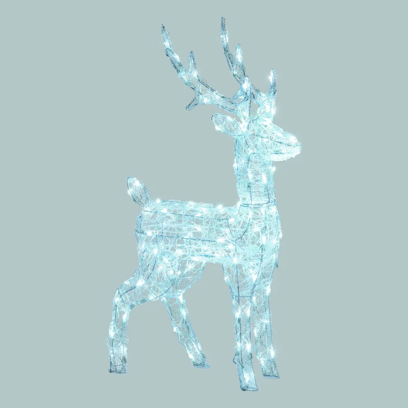 RENNA LUMINOSA 3D H85CM ACRILICO 120 DUAL LED BIANCO CALDO / BIANCO FREDDO