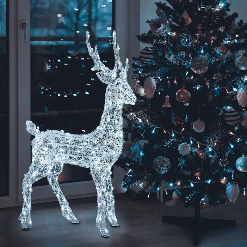 RENNA LUMINOSA 3D H105CM ACRILICO 180 DUAL LED BIANCO CALDO / BIANCO FREDDO