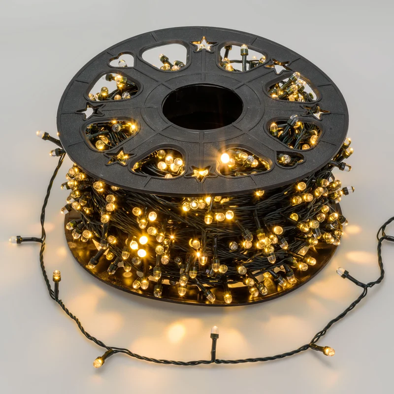 CATENA LUMINOSA 100M 1000 MAXI LED CONVEX BIANCO CALDO