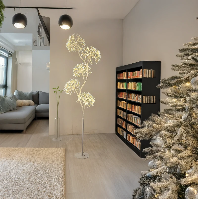 ALBERO RAMO BIANCO CON 5 SFERE H170CM MICROLED