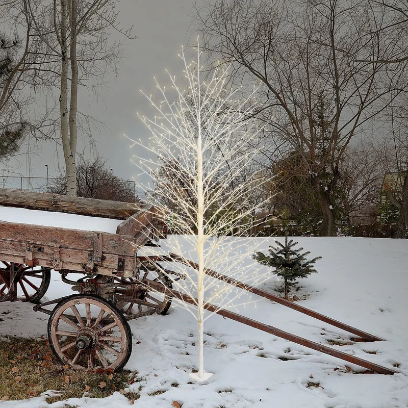 ALBERO RAMO TIGLIO BIANCO H200CM 1120 MICROLED BIANCO CALDO