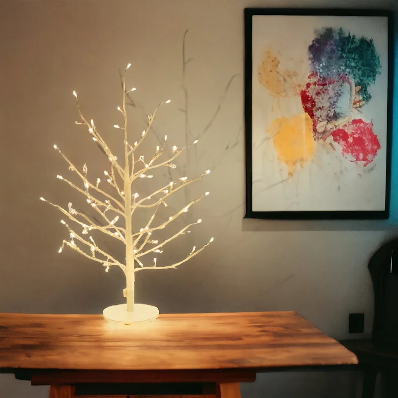 ALBERO RAMO TIGLIO BIANCO H45CM 108 MICROLED BIANCO CALDO