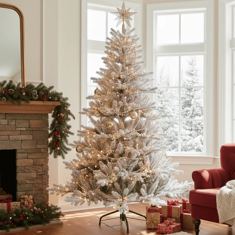 Albero di Natale Abete Maiorca 240 cm Floccato