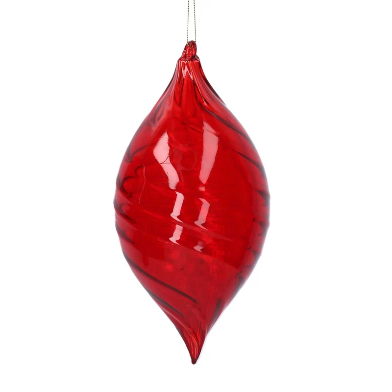 Pallina in vetro a Goccia D.10x17h cm Rosso