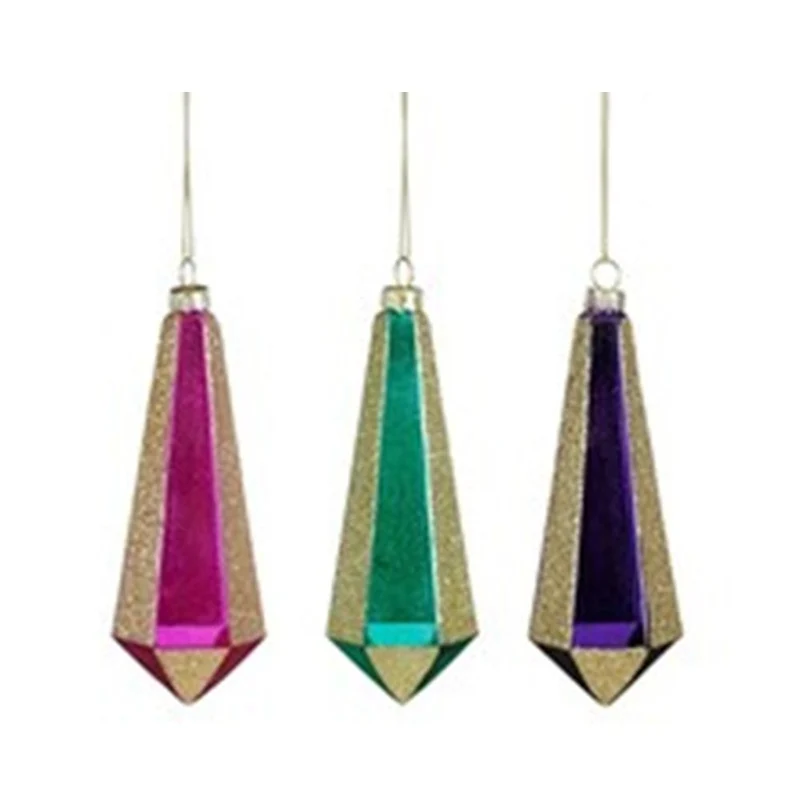 Pendente a Goccia H.13,5 D.5 cm Verde/Viola/Fucsia Modello Assortito