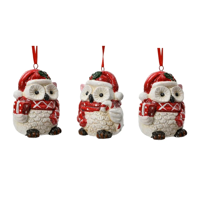 OFFERTA 3 CIONDOLI A FORMA DI GUFO IN CERAMICA MODELLO ASSORTITO