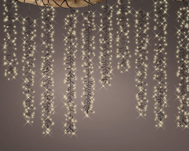 CASCATA 1080 LED LUCE BIANCO CALDO 8 FUNZIONI