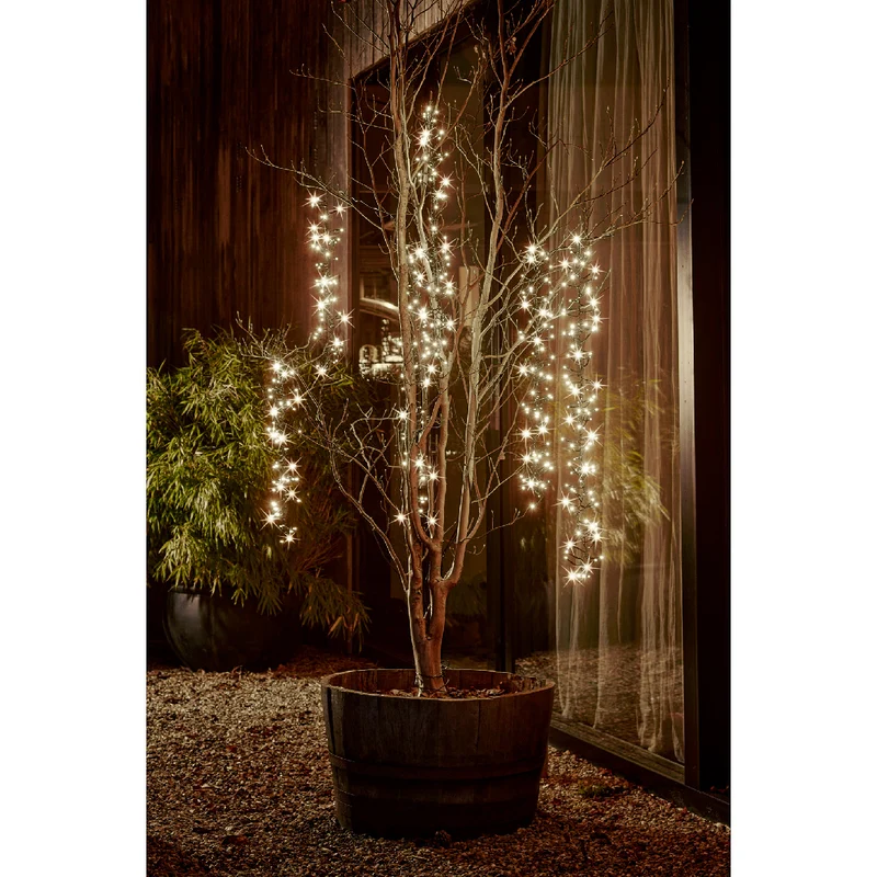 CASCATA 1080 LED LUCE BIANCO CALDO 8 FUNZIONI