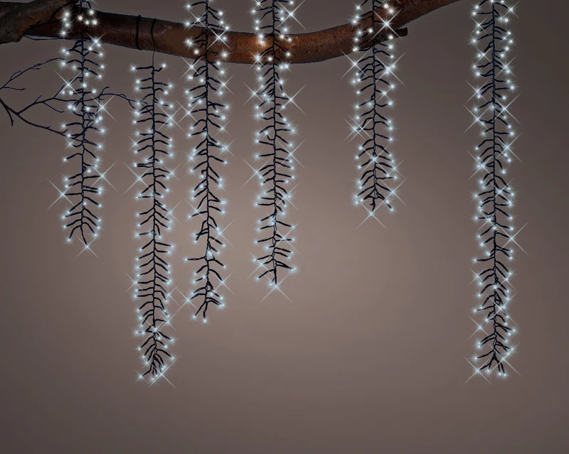 CASCATA 480 LED LUCE BIANCO FREDDO 8 FUNZIONI