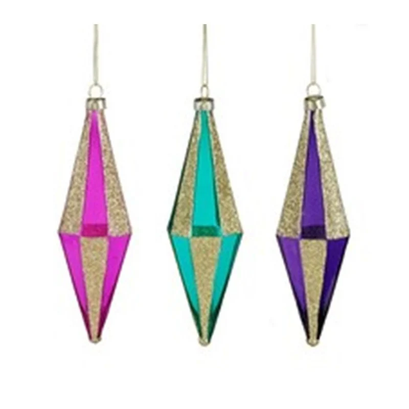 Pendente a Goccia H.15,5 D.5 cm Verde/Viola/Fucsia Modello Assortito