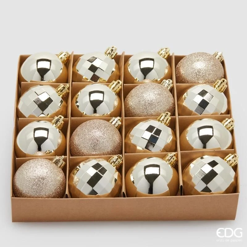 Confezione 16 Palline di natale D.6 Champagne
