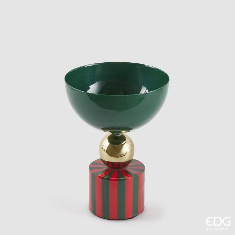 Vaso Righe Coppa H.23 D.18 Verde/Rosso