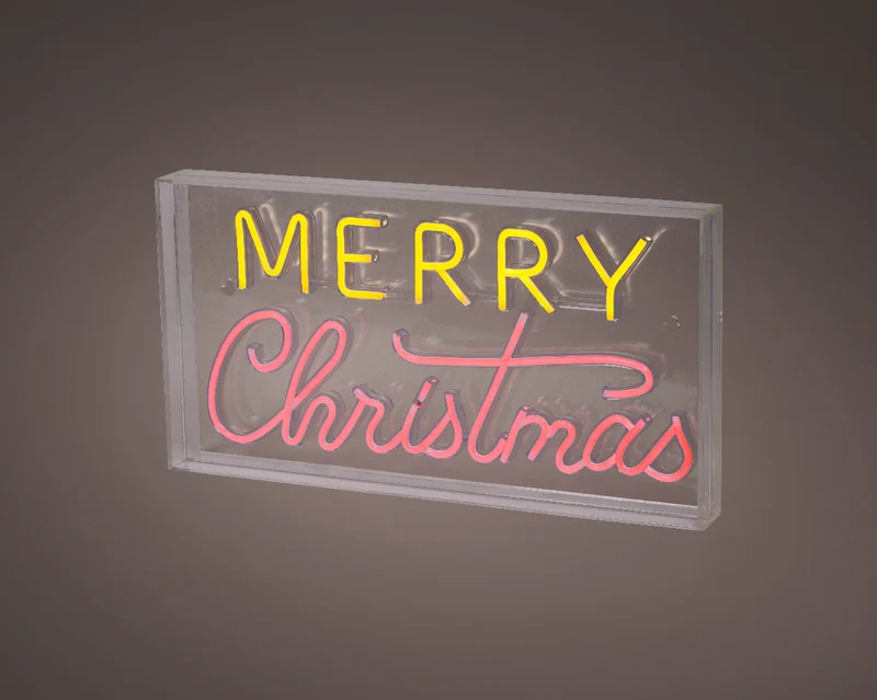 Scritta luminosa al neon "Natale", altezza 23 cm, multicolore.