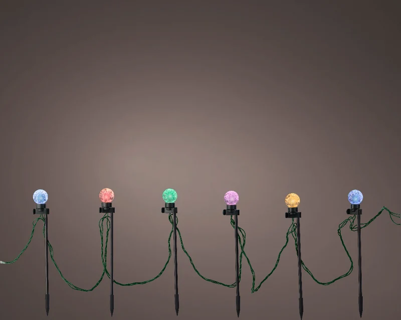 Catena luminosa 10 LED da 4,5 metri con lampadine da 4 cm, 11 giochi di luce multicolore.