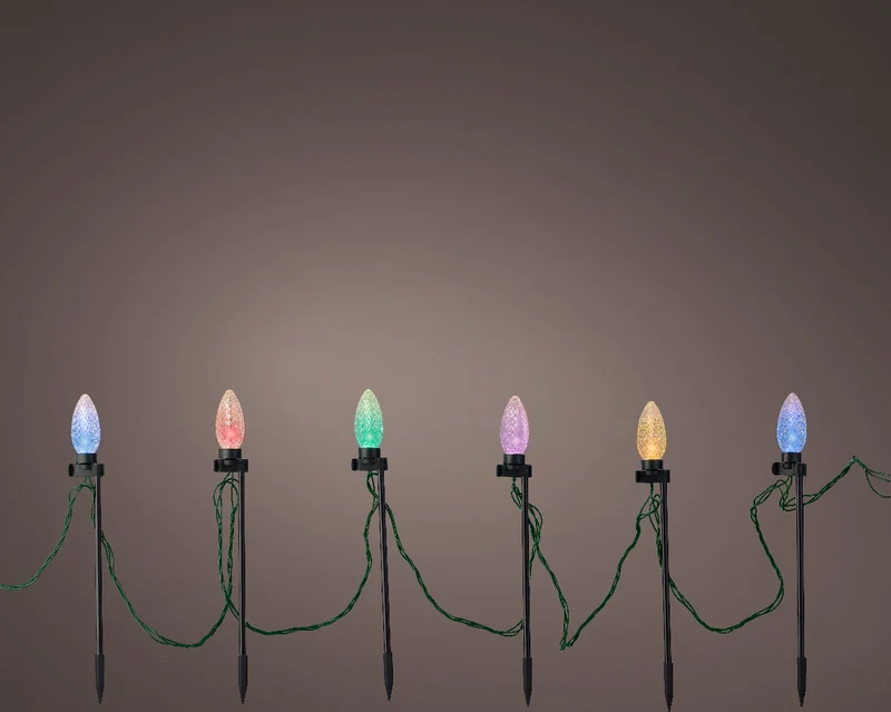 Catena luminosa 20 LED da 9,5 metri con lampadine da 3,4 cm, 11 giochi di luce multicolore.
