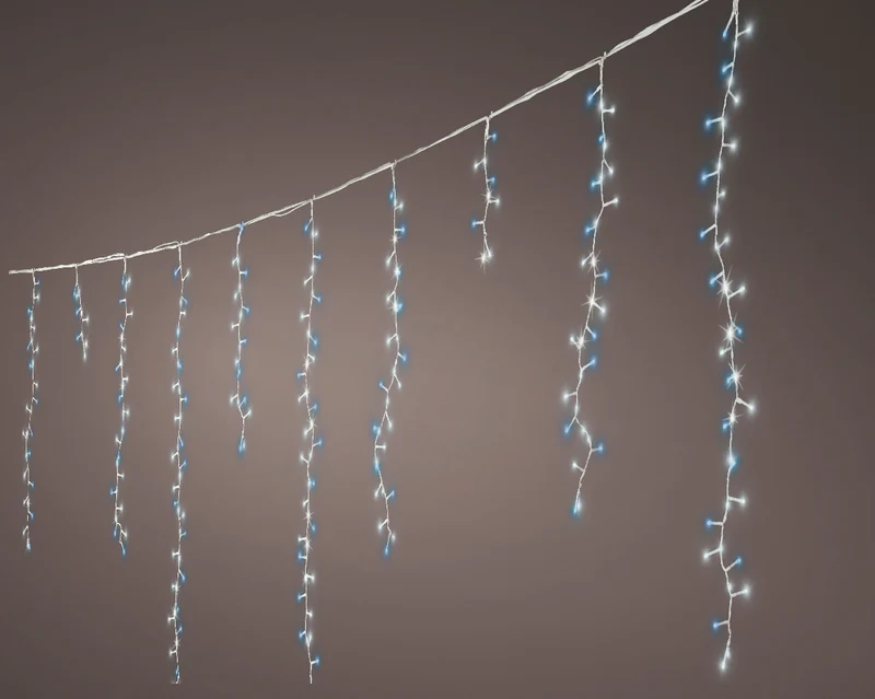 Catena luminosa 708LED, 600 cm, 10 funzioni, luce bianco freddo, filo bianco.