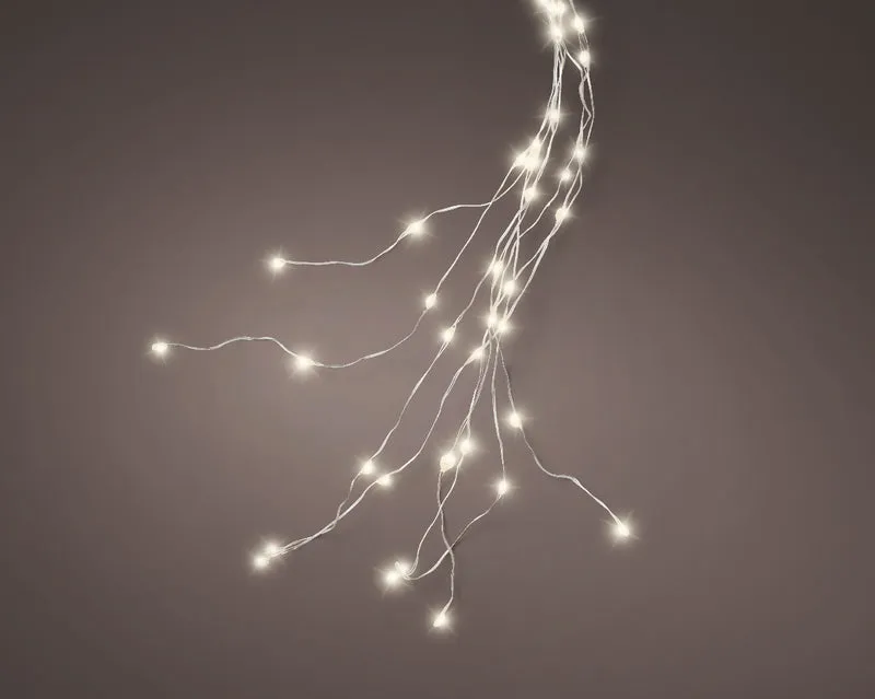 Micro LED a grappolo per albero di Natale, 180 cm, effetto scintillante, luce bianco caldo.