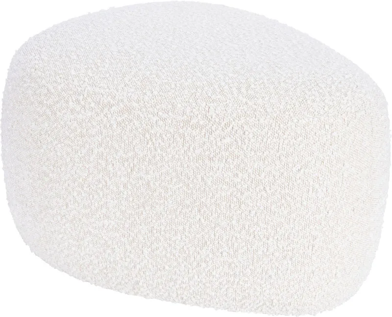 Pouf in Peluche Teddy - Bianco 57x46x32cm