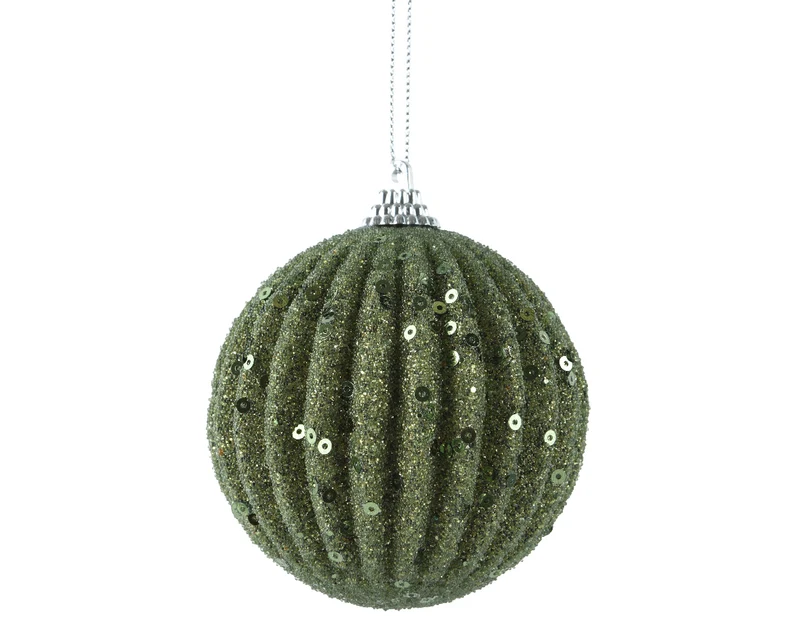 pallina di natale con Glitter Verde 8cm