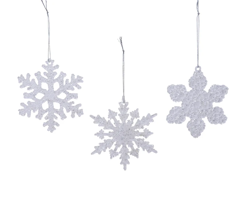 Fiocco di Neve 1 Pezzo da Appendere Modello Assortito 10x10x0.5cm