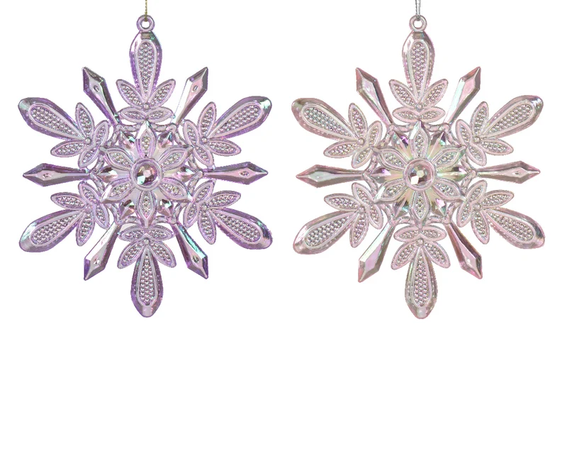 decorazione natalizia appendibile Fiocco Neve Iris modello assortito H14cm