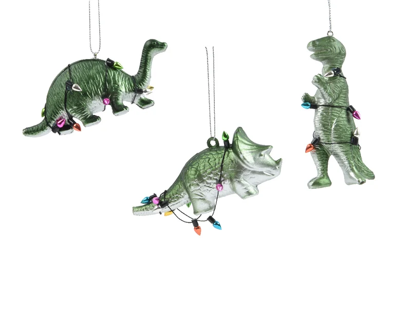 decorazione natalizia appendibile Dinosauri H10.5cm